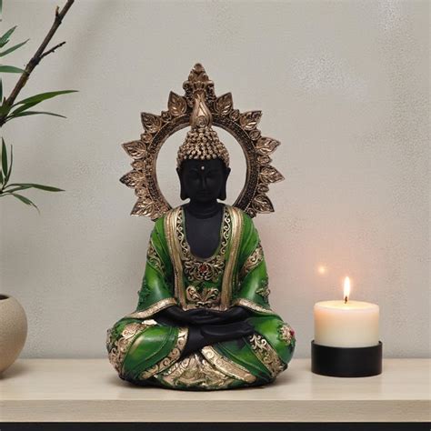 Buy VEDAS Mystical Indian Chakkra Polyresin Buddha Figurine from Vedas ...