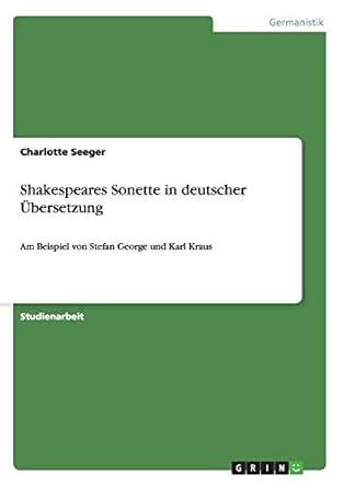 Buy Shakespeares Sonette in deutscher bersetzung: Am Beispiel von ...