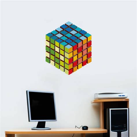 Rawpockets Decals ' Rubik's Cube Puzzle Game ' Medium Size Wall Sticker ...