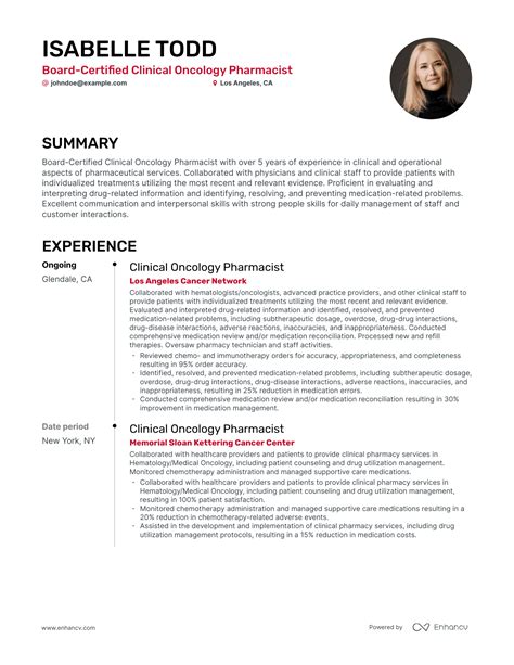 5 Clinical Pharmacist Resume Examples & Guide for 2024