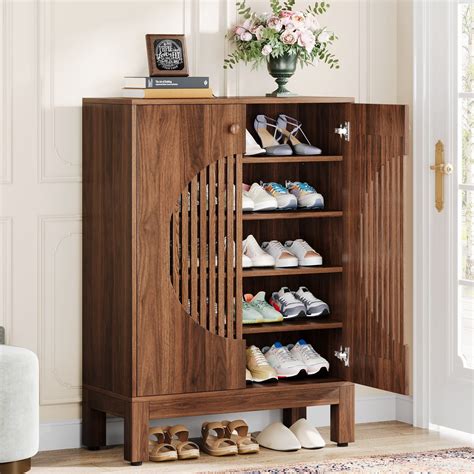 Tribesigns 20-Pair Shoe Cabinet Stylish Shoe Rack Organizer With Doors