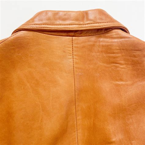 Vintage 60s/70s Cool Cognac Brown Leather Sport Coat Jacket Blazer By ...