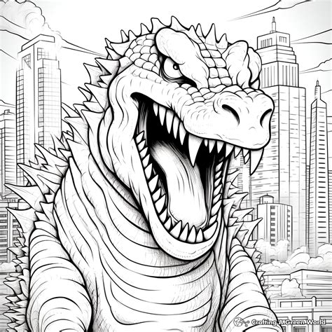 Realistic Godzilla Coloring Pages