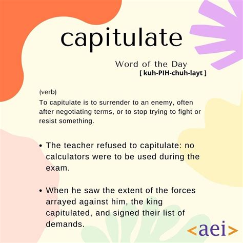 How to use the word “capitulate” in your vocabulary list | Atlanta ...