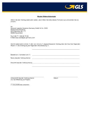 German Consumer Cancellation Form - Leere ausfüllbare Vorlage ...