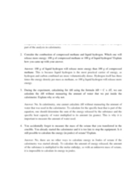 SOLUTION: Chemistry for engineers calorimetry post lab report - Studypool