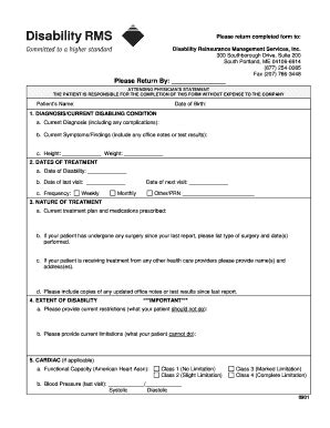 Physicians Statement - Disability RMS - Fill and Sign Printable ...