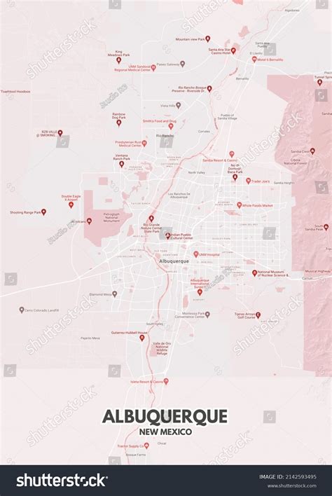 Poster Albuquerque New Mexico Maproad Map Stock Illustration 2142593495 ...