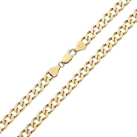 9ct Yellow Gold 6.83mm 22 Inch Metric Curb Chain 41.80 grams For Sale ...