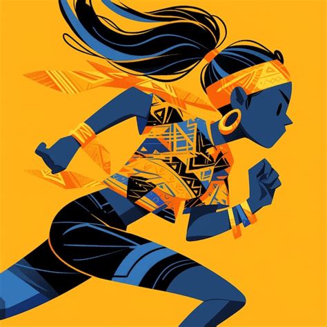 A sierra leonean woman is running | Premium AI-generated vector