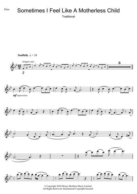 Sometimes I Feel Like A Motherless Child par African-American Spiritual Partitions pour Flute ...