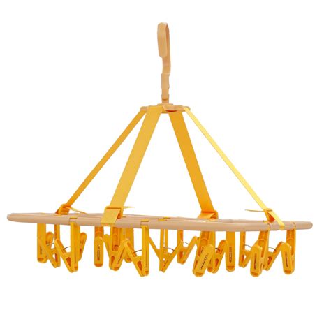 SRUNISH Cloth Drying Hanger Rack with 20 Clip Square Rack 360 Degree ...