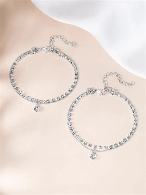 Sparkling Shimmering Delight Anklet - Silver – Peora