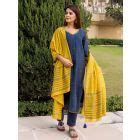 Green White Hand Block Printed Cotton Lounge Wear - Set of 2