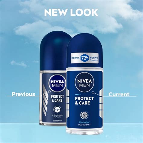 Nivea MEN Deodorant Roll On, Protect & Care, No Skin Irritation & 48h ...