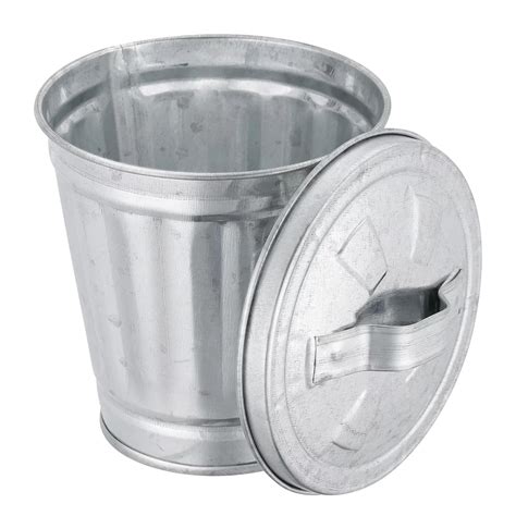 Amazon.com: Zhuluck Silver Mini Galvanized Trash Can with Lid Mini ...