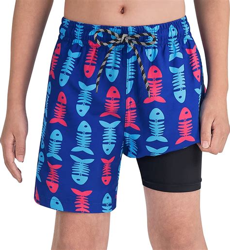 Boys Swim Trunks Compression Liner Quick Dry Bathing Suit Swimwear with ...