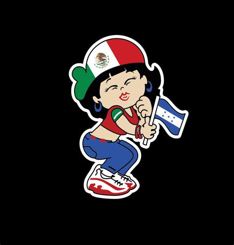 Mexican Honduran Lady Decal Car Window Vinyl Sticker Mexicana Hondureña Flag Girl Sticker Monita ...