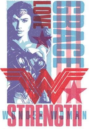 Wonder Woman Love Grace Strength Wall Poster A3 Size Photographic Paper ...