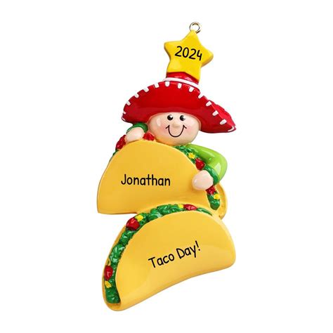 Personalized Taco Christmas Ornaments - Taco Ornaments for Christmas ...