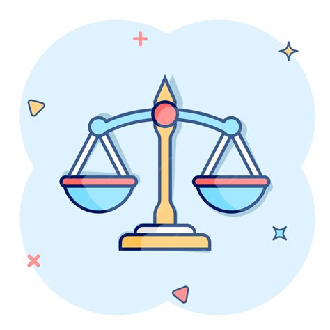 Premium Vector | Scales icon in comic style libra cartoon vector illustration on isolated ...