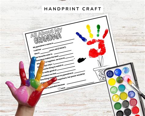 Grandma Handprint Art: Personalized Grandparents Day Gift (digital ...