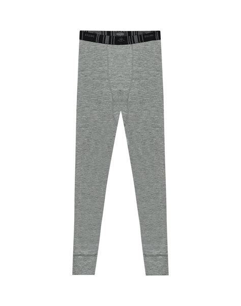 Men's merino wool long johns without fly - Grey melange - Dilling