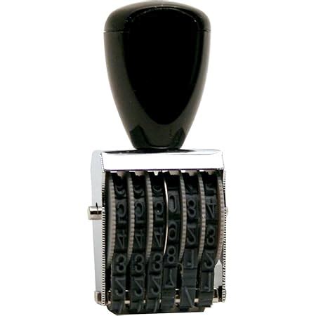 Traditional 6 Digit Rubber Number Stamp, Type Size 2, Black (RN026 ...