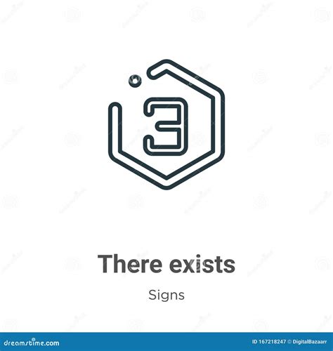 There Exists Symbol Outline Vector Icon. Thin Line Black There Exists ...