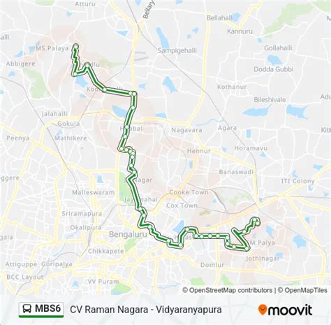 MBS6 Route: Schedules, Stops & Maps - Cv Raman Nagara (Updated)