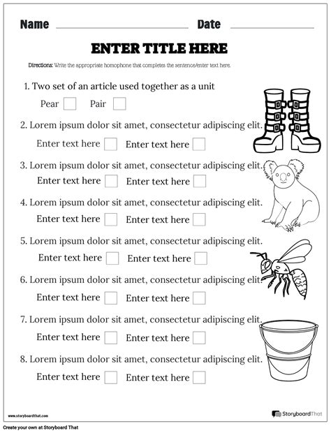 Free Homophones Worksheets - For Kids and Classroom - Worksheets Library