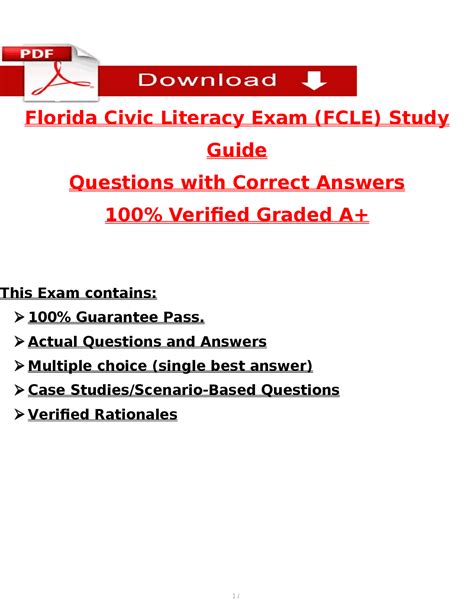 Florida Civic Literacy Exam (FCLE) 2025/2026 – Study Guide & Verified ...