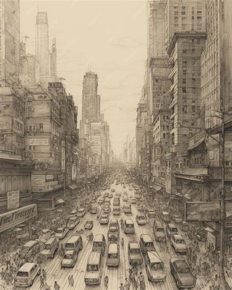 Busy City Drawing 的图像结果
