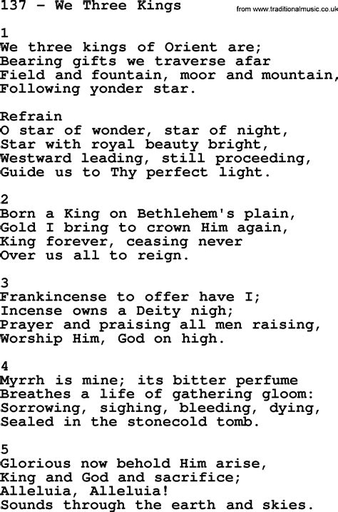 We Three Kings Lyrics Printable