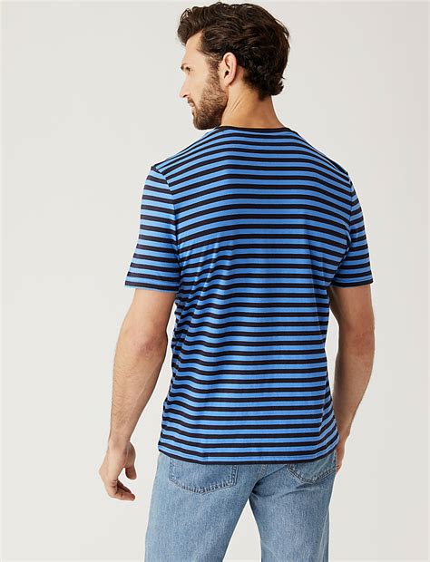 Buy Pure Cotton Striped T-Shirt at Marks & Spencer