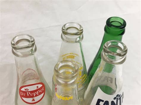 Vintage Soda Pop Bottle Lot (Nu Grape, Dr. Pepper, Tab, Mountain Dew, TAB)