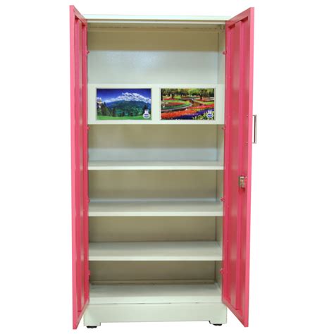Designer Cupboard Swarna 2 Door Steel Pink. Ideal for Girls and Kids.