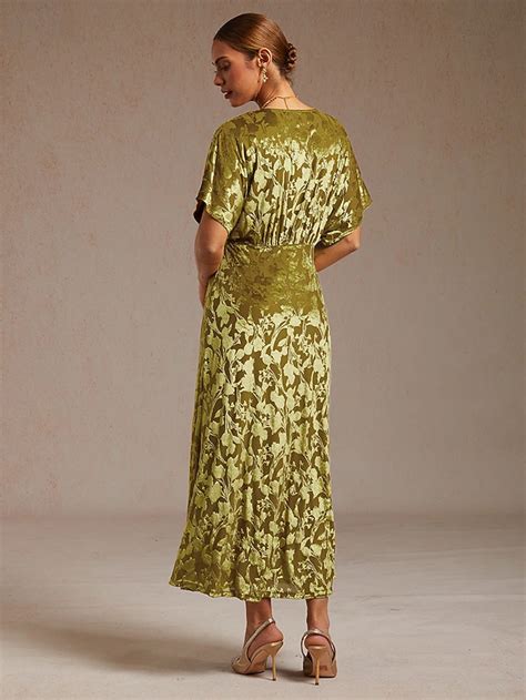 Femmes Robe maxi Robe fourreau Élégant Feuille Demi Manches Col en V ...
