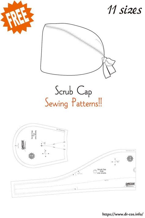 Image result for Scrub Cap Pattern Printable