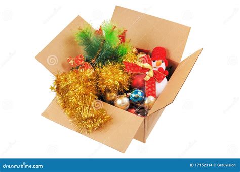 Box with Christmas Decorations Stock Photo - Image of design ...