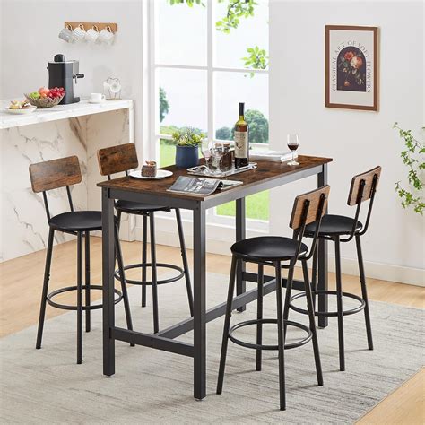 Amazon.com - ROCKINGRUN Dining Table Set for 4, Bar Table and Chairs ...