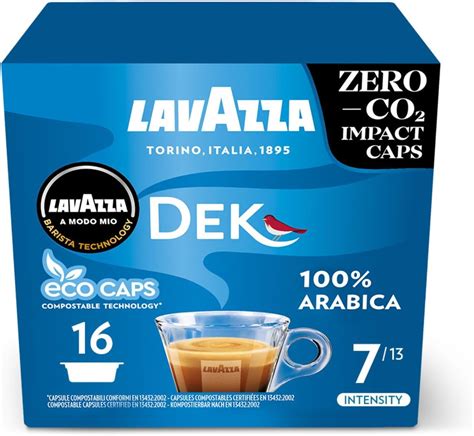 Lavazza, A Modo Mio Dek Cremoso, 16 Coffee Capsules, Decaffeinated ...