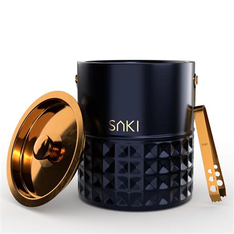 Buy SAKI Square Hammer Stainless Steel Ice Bucket with Tong - 1500 ml ...