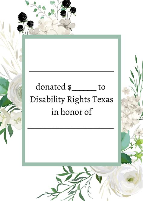 Tribute Donations - Disability Rights Texas
