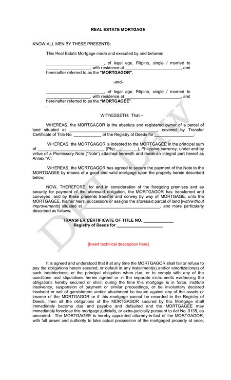 Mortgage Note Template (2026)