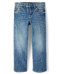 Girls Rhinestone Wide Leg Jeans - On Pointe - BLUE | Gymboree