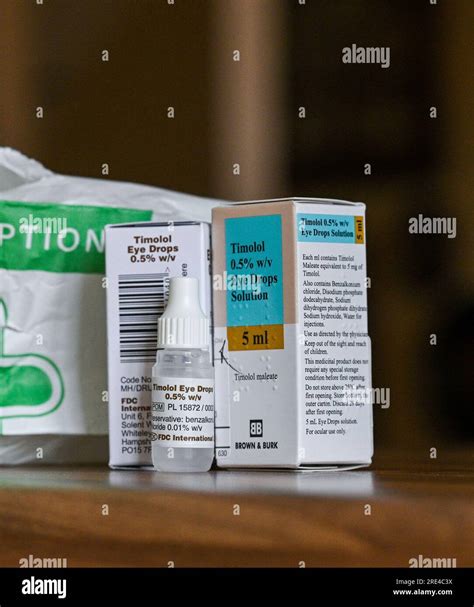 Prescription Timolol eye drops for treatment of high pressure inside ...