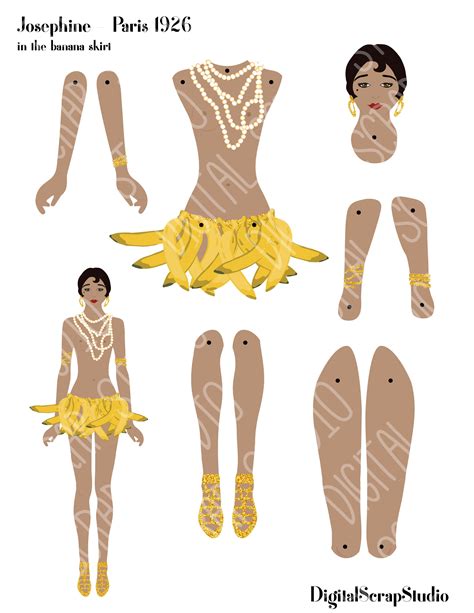 Josephine Baker Roaring 20s Articulated Paper Doll Instant - Etsy ...