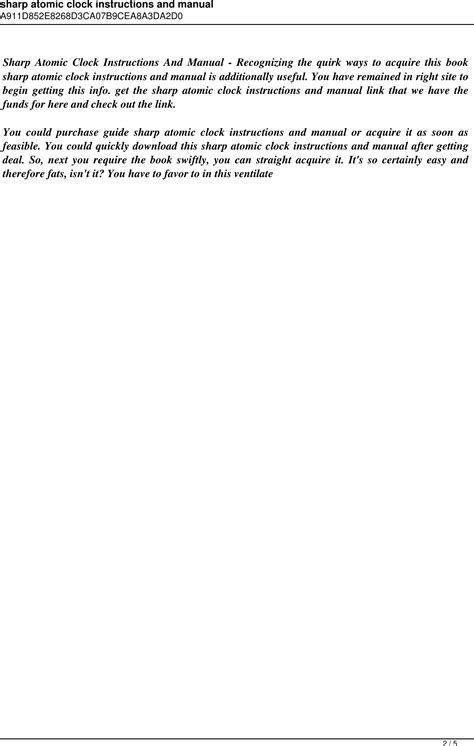 Sharp Atomic Clock Instruction Manual 的图像结果
