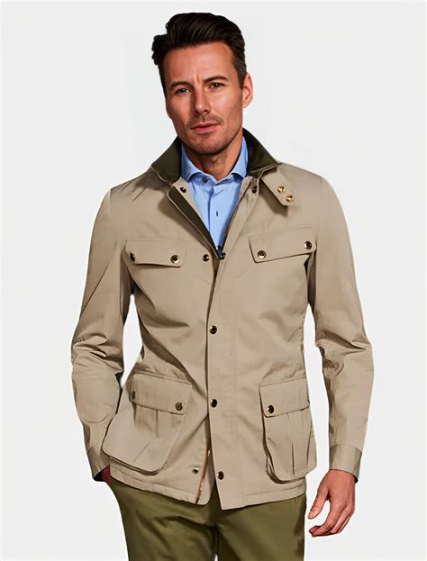 Men's Classic Khaki Cotton Safari Jacket at $97 - Free Shipping